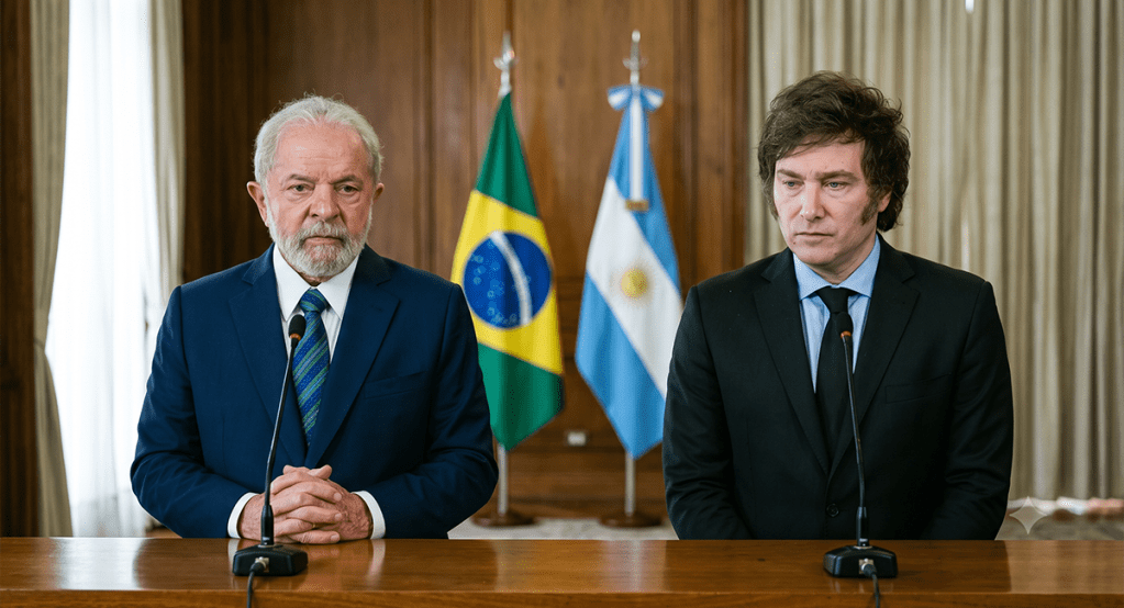 Presidentes de Brasil, Lula da Silva; y Argentina, Lavier Milei.